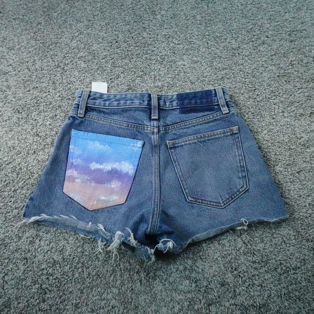 Abercrombie Fitch Shorts Womens 0 Dark Blue Denim Jean High Rise Micro Booty Y2K
